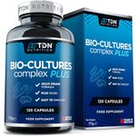 20 Billion CFU Superior Probiotic - Cultures Complex Plus - 120 Tablets Acidophilus, Bifidobacterium & More - Added Prebiotic Inulin for Absorption - Vegetarian for Adults Women Men