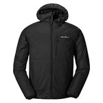 Eddie Bauer Men's EverTherm Down Hooded Jacket, Black Regular M