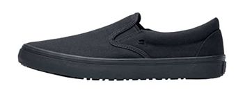Shoes for Crews Merlin, Slip-On,Men's,Women's,Unisex, Slip Resistant Work Shoes, Black, 15.5 Women/14 Men