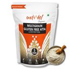 Amwel Organic Multigrain Gluten Free Atta | 900g x 4 pc | Certified GlutenFree Flour | 5 Super Grains & Millets | Vaccum Packed | Amaranth Sorghum Chickpea Rice Soya | Best for Chapati Cake Pancake Biscuit | 3.6 kg