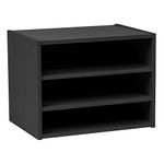 IRIS USA, SBS Black, Modular Wood Storage Organizer Cube Box with Adjustable Shelves, Black, 1 Pack