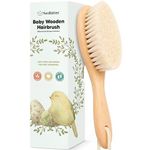 Baby Hair Brush - Baby Brush with Soft Goat Bristles, Cradle Cap Brush, Perfect Scalp Grooming Product for Infant, Toddler, Kids, Newborns, Baby Girls, Boys (Walnut, Oval)