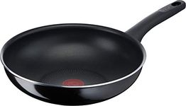 ティファール(T-fal) Tefal D51919 Stir-fry Pot, 11.0 inches (28 cm), Deep Wok, Compatible with Gas Fire, Hard Titanium, Intense Wok Pan, Non-Stick, Easy Care, Black