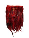 Tiptop Decoration Natural Hackle Pointed Dyed Feathers Trim Fringe Lace (4-5 Inch) (9 Meters) (Imperial Red)