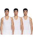 Rupa Jon Men's Pack of 3 Standard Solid (JN Vest RN_White_085)