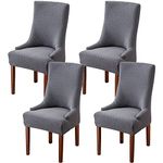 Wingback Dining Chair Covers - High Stretch Wing Chair Slipcover Chair Protector Seat Cover, Wingback Chair Covers for Dining Room Living Room Wedding Hotel Banquet Party Home Decor (Grey, Pack of 4)