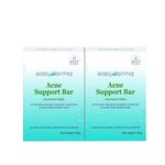 Easyderma - Acne Support Bar | Anti Acne Soap, Anti-Bacterial Face & Back Acne Body Wash | 100g x 2 | PH 5.5 Acne Cleanser | Aloe Vera Syndet Bar for Oily Skin | Sulphate-Free