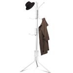 NTEK Coat Stand Metal Coat Rack, Free Standing Coak Rack Metal, 12 Hooks Metal Clothes Stand Rack Hat Jacket Hanger, Handbag Umbrella Hanging Organiser for Homes Office Entryway Hallway (WHITE)