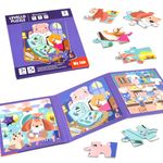 ASTARON Magnetic Puzzles for Toddlers, 12-16-25 Pieces Hairdresser/Doctor/Chef Learning Magnet Puzzles for Road Trip, Educational Travel Toys Car Plane Activities for Kids, Kids Birthday Gifts