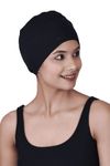 SAKUCHI Chemo Hats Solid Sleep Cap Women's Bamboo Soft Headwear Cancer Cap Black