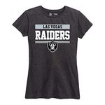 NFL Womens Charcoal Relaxed Fit Tshirt, Football Apparel, Tagless Short Sleeve Tee (Las Vegas Raiders - Black, Womens Large)