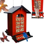 Bird Feeder Squirrel Proof, Hanging Metal Bird Feeder for Outdoors Chew-Proof, 6lbs Large Capacity Wild Bird Seed Feeder for Cardinal, Finch, Sparrow, Blue Jay