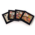 PAPER PLANE DESIGN Designer Framed Poker Coaster for Home and Office (Set of 4, 4x4 Inch) (Pack of 5 Set)