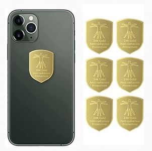 WETBEN 6 Pieces Radiation Protection Phone Stickers Anti Radiation EMF Blocker Electronic Devices Radiation Protector Stickers EMF Shield Sticker for Mobile Phones Computers Laptops (Gold-6pcs)
