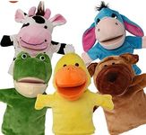 5-Piece Set Animal Hand Puppets with Movable Mouths and Hands