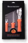 Messermeister 3-Piece Pumpkin Carving Set - Includes Scraper, Sawtooth Carver & Etching Tool - AISI420 Stainless Steel & Soft-Grip Handle