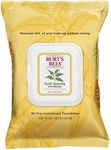 Burt’s Bees Purifying Facial Cleanser and Makeup Remover Towelettes with White Tea, Made with Upcycled Cotton, 30 Count