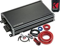 KICKER Amplifier and Amp Kit Package of 2 Items - CX Series 360W RMS Class AB 4-Channel Amplifier and Complete 8AWG Wiring Kit