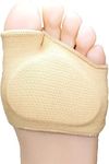 Digolex Forefoot Pad for pain relief- Ball of Foot Cushion for Metatarsalgia Bunion Corrector Toe Sleeve- Hallux Valgus Foot support for pain relief- Metatarsal Pads for Men and Women (1 Pair) (Beige)