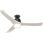 HUNTER FAN Ceiling Fan Harmony 137 cm Indoor, with Light and Handheld Remote, Noble Bronze, 3 Reversible Blades Light Grey Oak and Light Grey Oak Ideal for Summer or Winter, Model 50964