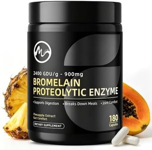 M inch Bromelain 900mg, 2400 GDU/g Pineapple Enzyme, High Potency Digestive* Enzyme & Joint Comfort* Supplement, Proteolytic Enzyme for Digestion*, Gluten Free, 90 Servings