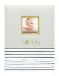 Pearhead Hello Baby, First 5 Years Baby Memory Book with Photo Insert, Gray