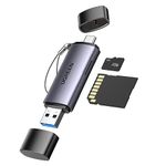 UGREEN SD Card Reader USB C and USB 3.0 Micro SD Card Reader 2 in 1 Memory Card Adapter for SD SDHC SDXC Micro SD MMC UHS I Compatible with iPhone 15, MacBook Pro, iPad, Galaxy S22, Tab 7, XPS 13 15