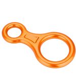 Alomejor Climbing Rappel Safety 35KN Mountaineering Climbing Figure 8 Rope Descender Ring ​(Orange)