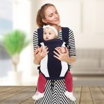 R for Rabbit Chubby Cheeks 3 in 1 Baby Carrier with Cushion Padding, Ergonomic Design with Adjustable Shoulder Strap & Hip Support for Kids 6-24 Month Upto 15 Kg (Midnight Black)