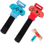 Bracelet for Just Dance 2025 2024 2023 2022 and for Zumba, iulrtba Adjustable Elastic Bracelets for Switch & Switch OLED Controller, Pack of 2 Bands Adults and Children, Blue and Red