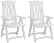 vidaXL Reclining Garden Chairs 2 Pack PP White