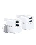 Anker USB Plug Charger, 2-Pack Dual Port 12W Wall Charger, PowerPort mini for iPhone XS/X / 8/8 Plus / 7 / 6S / 6S Plus, iPad, Galaxy Note 5 / Note 4, HTC, Moto, and More