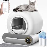 Self Cleaning Cat Litter Tray, Automatic Litter Box - 65L Capacity XXL, Enclosed Design, Extra Large/Odor Removal/APP Control, Suitable For Multi-Cat Households