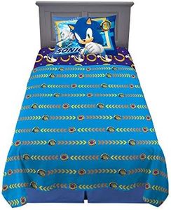 Franco Kids Bedding Super Soft Microfiber Sheet Set, Twin, Sonic The Hedgehog, Anime