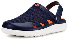 Mens Clogs Mules Womens Garden Shoes Super Light Slippers Beach Sandals Summer Outdoor Breathable Flip Flops,Blue,6.5 UK