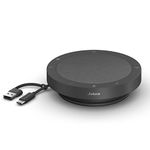 Jabra Speak2 40 Portable Speakerphone - 4 Noise-Cancelling Mics, 50mm Full Range Speakers with Wideband Audio for Clear Sound, USB-A/USB-C Connections - Certified Microsoft Teams Speaker - Dark Grey