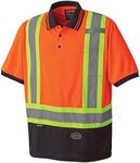 Pioneer Soft Moisture-Wicking High Visibility Safety Polo Shirt, Premium Birdseye, Orange, L, V1051350-L