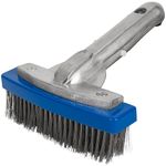 BlueStars Heavy Duty 5in Swimming Pool Brush with Stainless Steel Bristle Wire and Aluminium Handle 5" - Suitable for Tackling Stubborn Stains on Walls, Tiles, Floors, Steps, and Corners