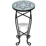 vidaXL Mosaic Side Table Plant Table Green White