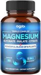 11in1 Magnesium Glycinate Chelate Complex 8600mg with Magnesium Malate Powder, Pure Magnesium Citrate, Black Bean & Others - Support Restful Mood, Calm & Muscle Cramp - 90 Capsules