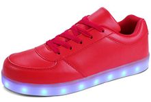 MILEADER Adult LED Shoes Unisex Light Up Shoes Low-Top LED Shoes for Women and Men USB Rechargeable Flashing Sneakers with Remote Control Red Size: 6 Women/4.5 Men