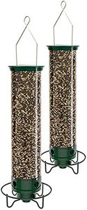 Droll Yankees Squirrel Proof Bird Feeder, Yankee Flipper, 21-Inch, 4 Ports, Green (Pack of 2)
