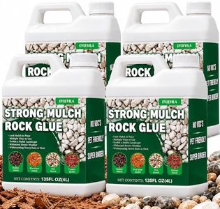 Mulch Glue, 4 Gallon Clear Rock Glue, All-Weather Anchor for Gravel & Stone