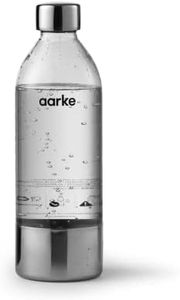 Aarke Carbonator II Water Carbonator PET Bottle 1 Litre Compatible with SodaStream Stainless Steel Elements for Soda Sparkling Water Silver