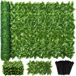 Jinwu Artificial Ivy Privacy Fence Screen,98 * 39 Inch Artificial Faux Ivy Hedge, Expandable Faux Privacy Fence with 80 pcs Zip Ties Decoration for Wall Screen, Outdoor Garden, Wedding Decor