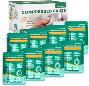 SuccorWare 8 Packs Sterile Compressed Gauze with Z-Folded - Wound Gauze for Bleed Stop, 4.5"x 4.1 Yards, 6-Ply - for First Aid Kit,Medical Trauma Kit, IFAK Supplies Refill