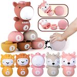 Nueplay Kids Toys Set, Stacking & Nesting Baby Toys, Learning Toys with 6 Soft Bowling Pins & 2 Ball Playset, Bowling Toys for 6 Months+ Toddlers, Girls,Boys