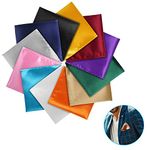 URAQT Men's Pocket Squares, Soft Gents Hankies Premium Assorted Mens Pocket Square Handkerchiefs Set for Men and Women, Plain Satin Handkerchief for Grooms, Weddings, Prom, Celebration, Party (A)