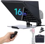 Moman MT16 Professional Teleprompter Kit 16 inch Compatible for iPad/Tablet Prompting, Video Prompter with APP Remote Control Filming by Camera Camcorder, Tablet-Teleprompter-Autocue-Camera-Prompter