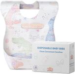 KIIS Disposable Baby Bibs for Baby Boys and Girls - Individually Packaged - Hygienic, Soft and Leakproof (20 PCS) (Dinosaur)